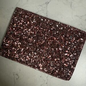Kate Spade New York Joeley Tinsel Pink Glitter Slim Credit Card Holder